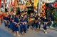 Thailand: A young drum group in the Umbrella Festival parade, Bo Sang Umbrella Village, Chiang Mai, northern Thailand